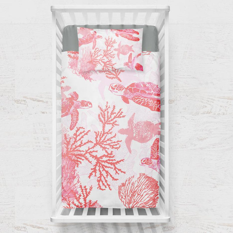 Red Coral Wonders Crib Bedding