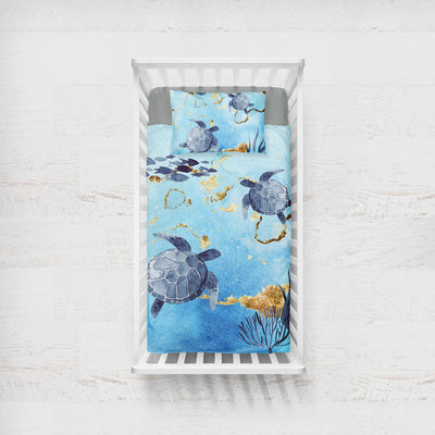 Golden Sea Turtle Bay Crib Bedding