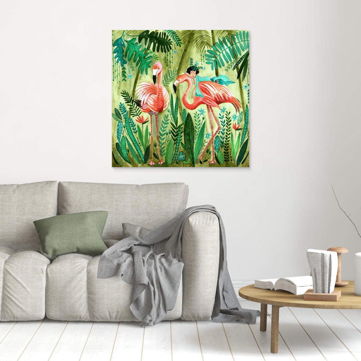 Canvas Print - Flamingo Jungle by Caroline Bonne Müller