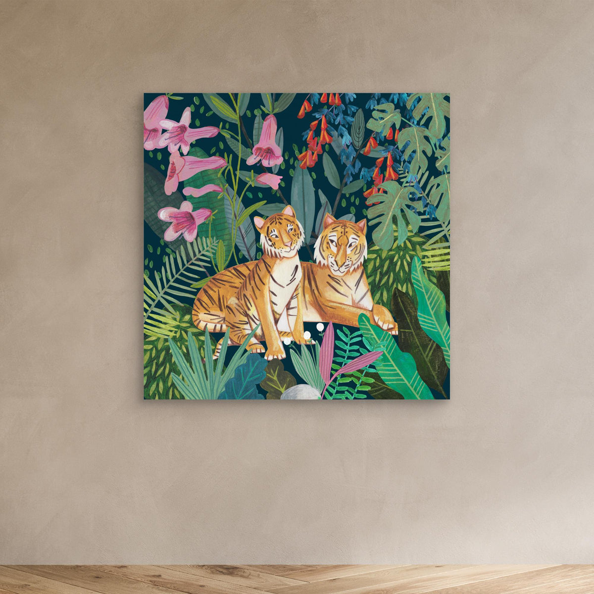 Canvas Print - Tigers in the Jungle by Caroline Bonne Müller