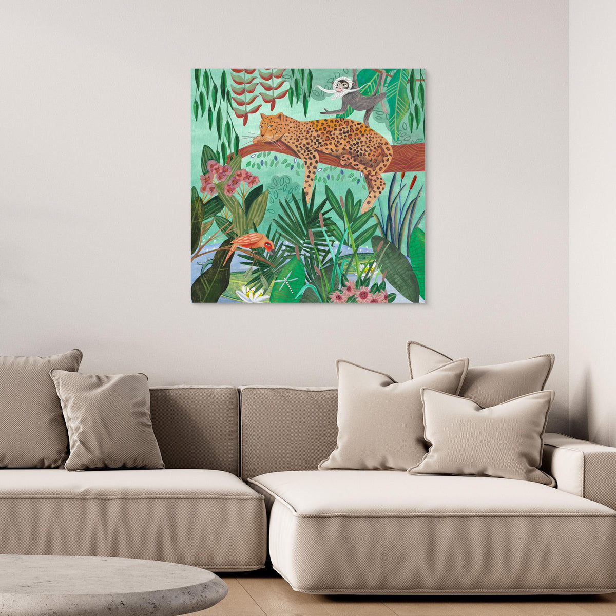Canvas Print - Leopard in the Jungle by Caroline Bonne Müller