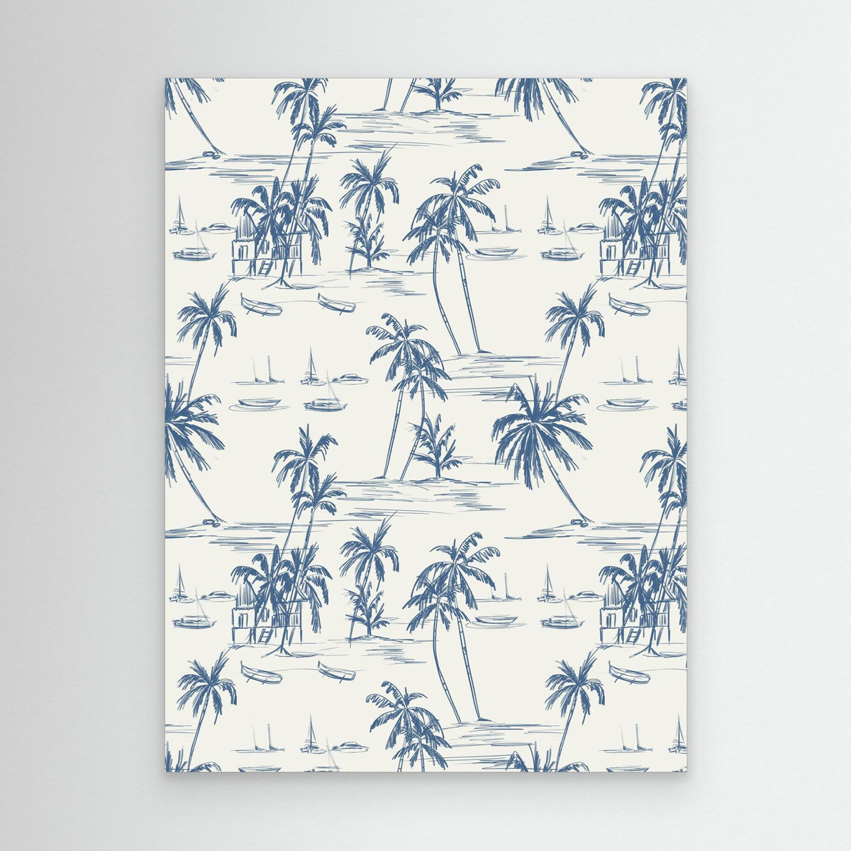Canvas Print - Blue Beach Pattern by Anis Illustration