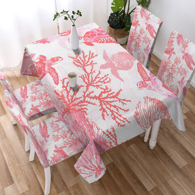 Red Coral Wonders Chair Cover