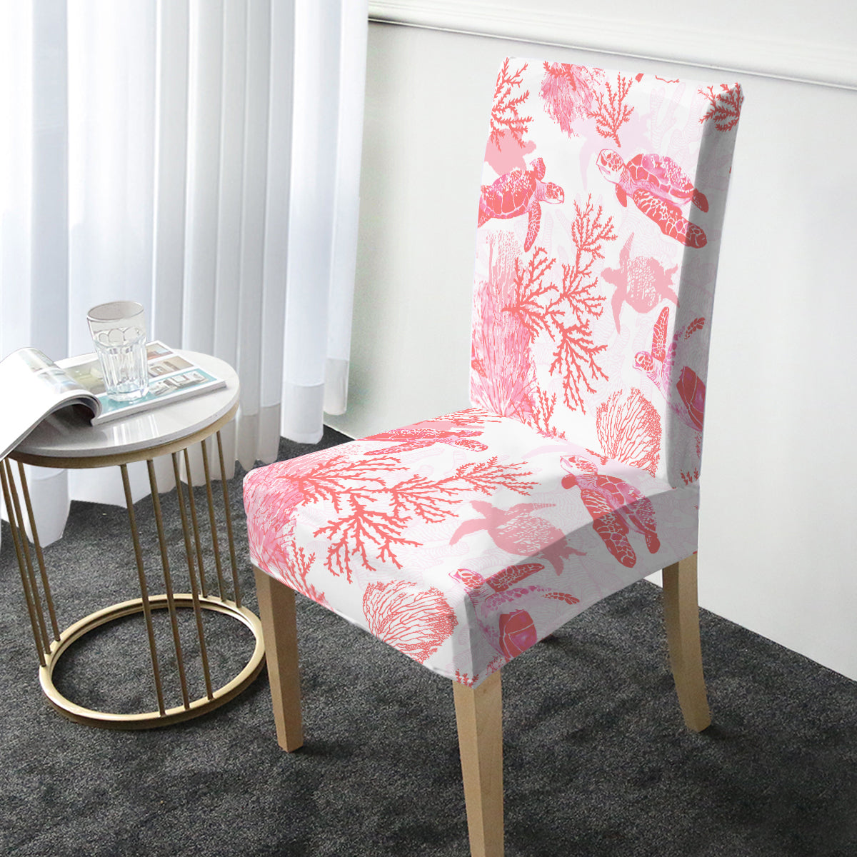 Red Coral Wonders Chair Cover