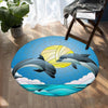 Dolphin Dancing Round Area Rug