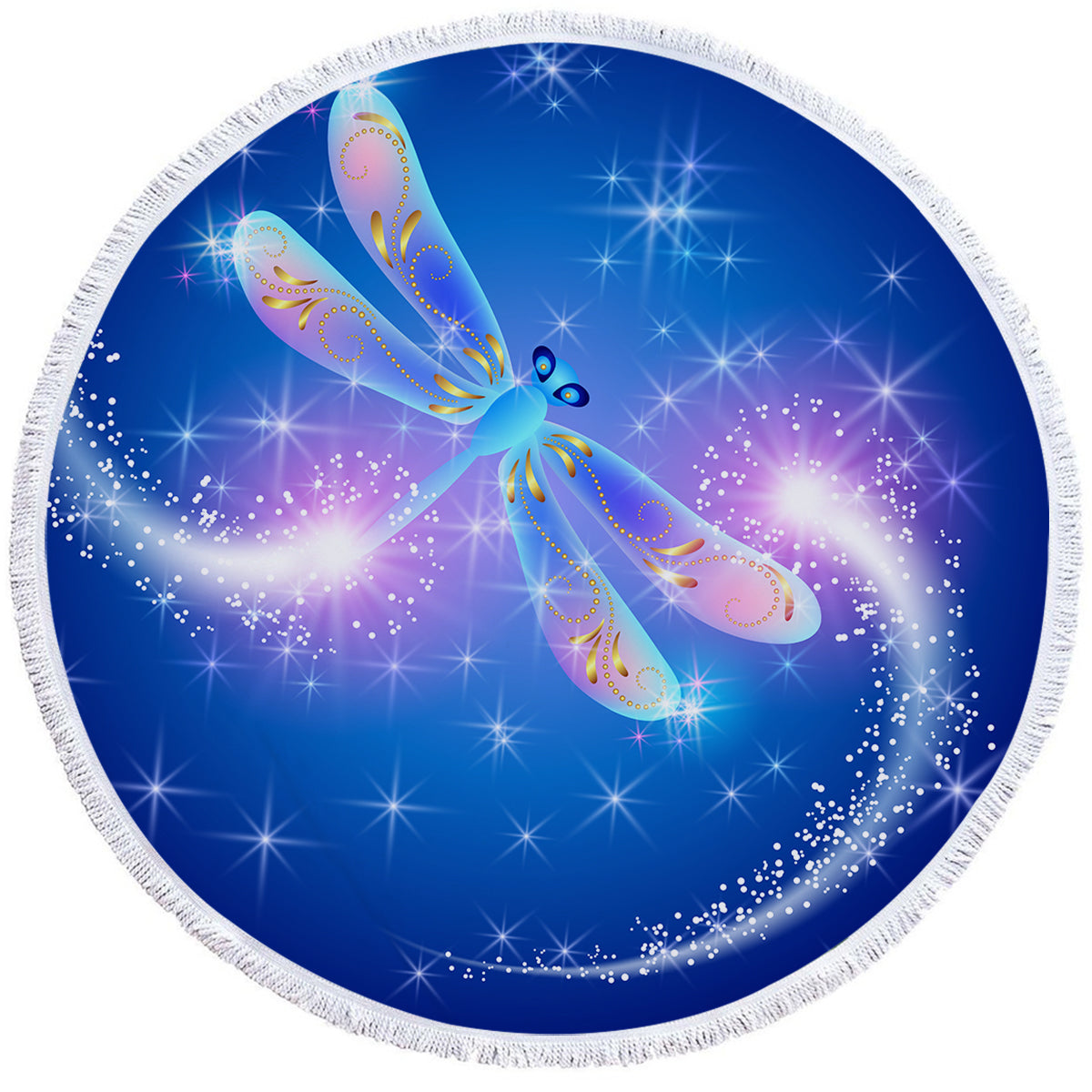 Dragonfly Magic Round Beach towel