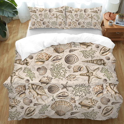 Brown Seashells Bedding Set