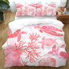 Red Coral Wonders Duvet Cover Set