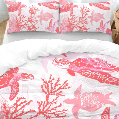Red Coral Wonders Bedding Set