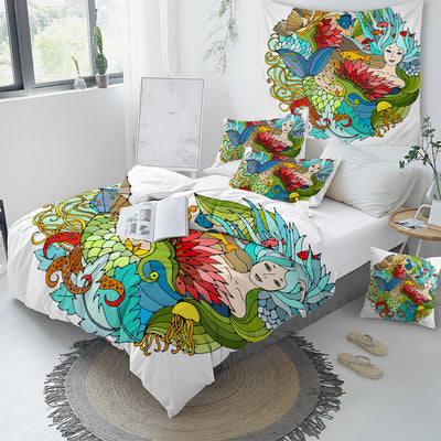 The Happy Mermaid Duvet Cover Set