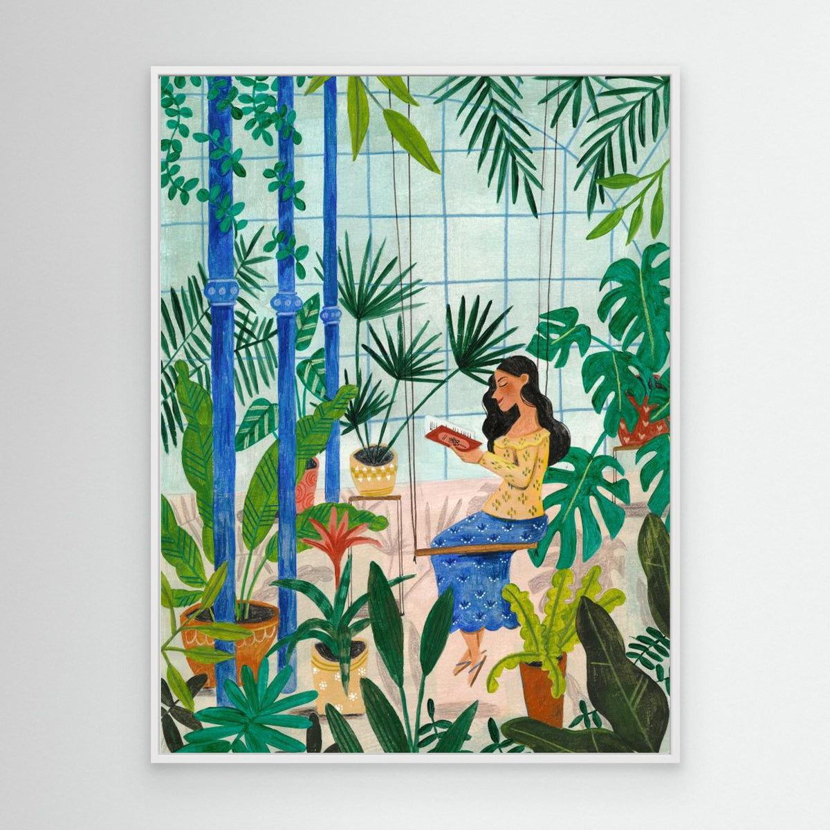 Canvas Print - Reading in the Plant Greenhouse by Caroline Bonne Müller