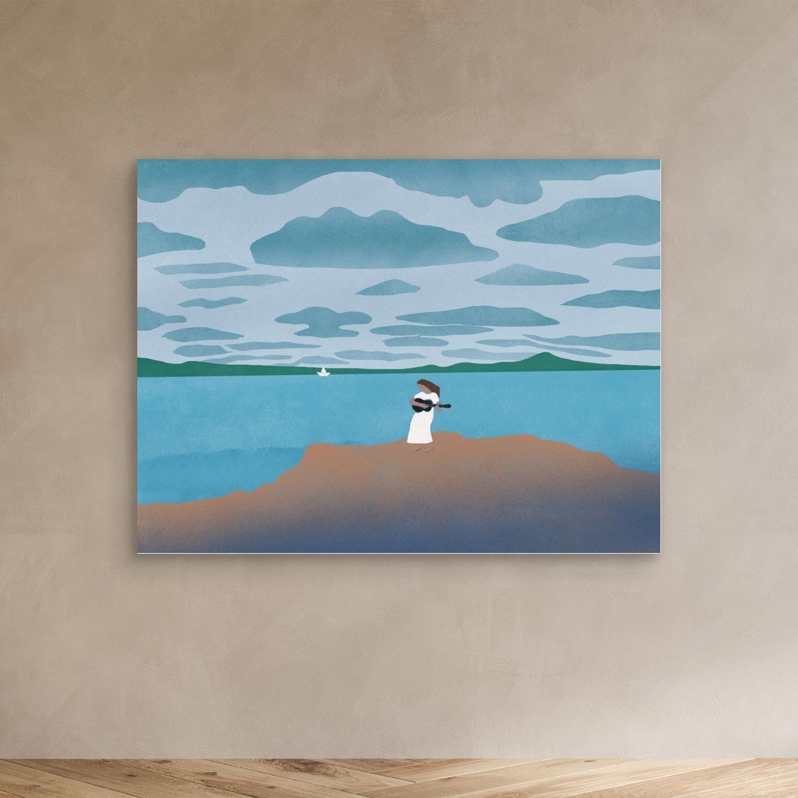 Canvas Print - Sailing with my Guitar by Little Dean