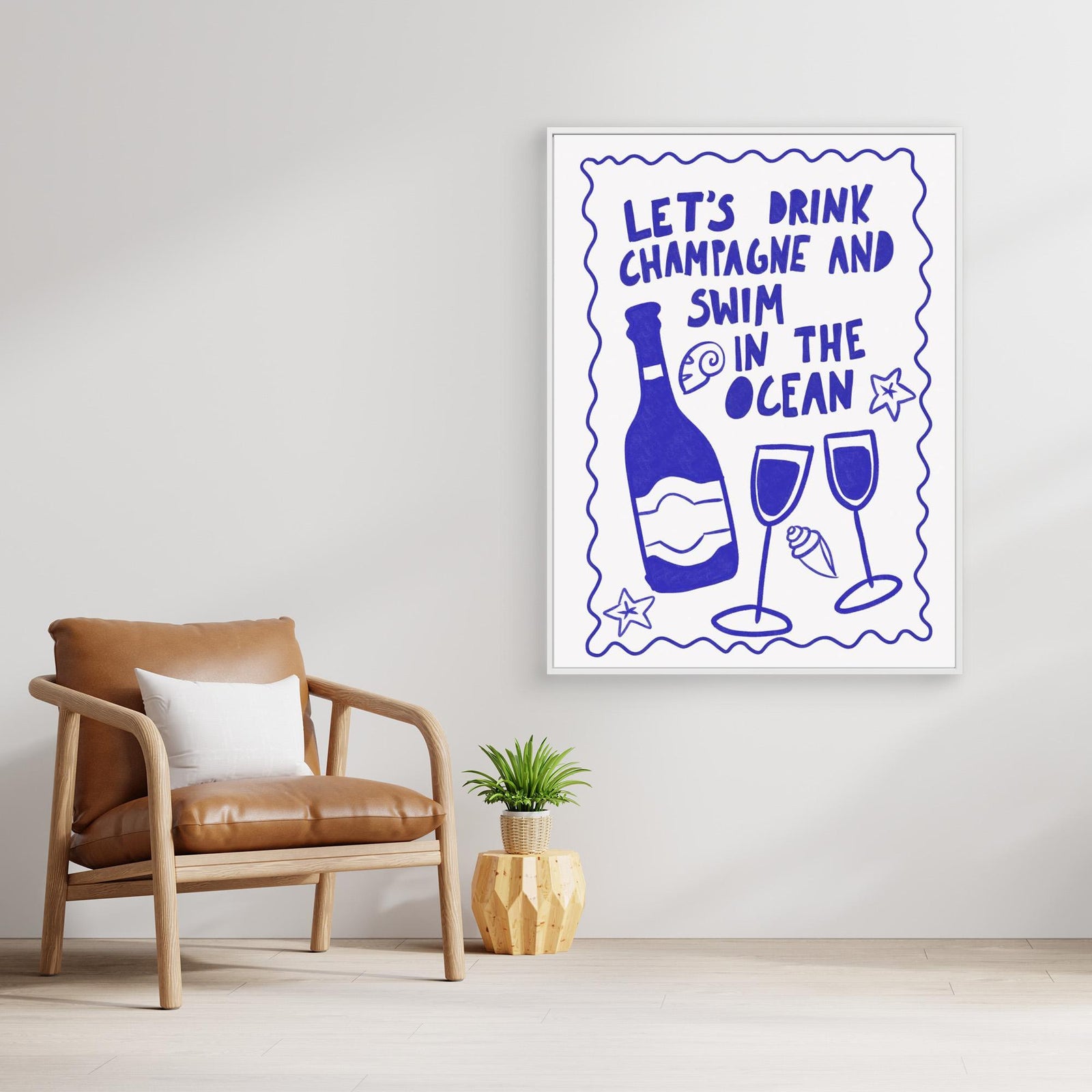 Canvas Print - Champagne by the Ocean by Athene Fritsch