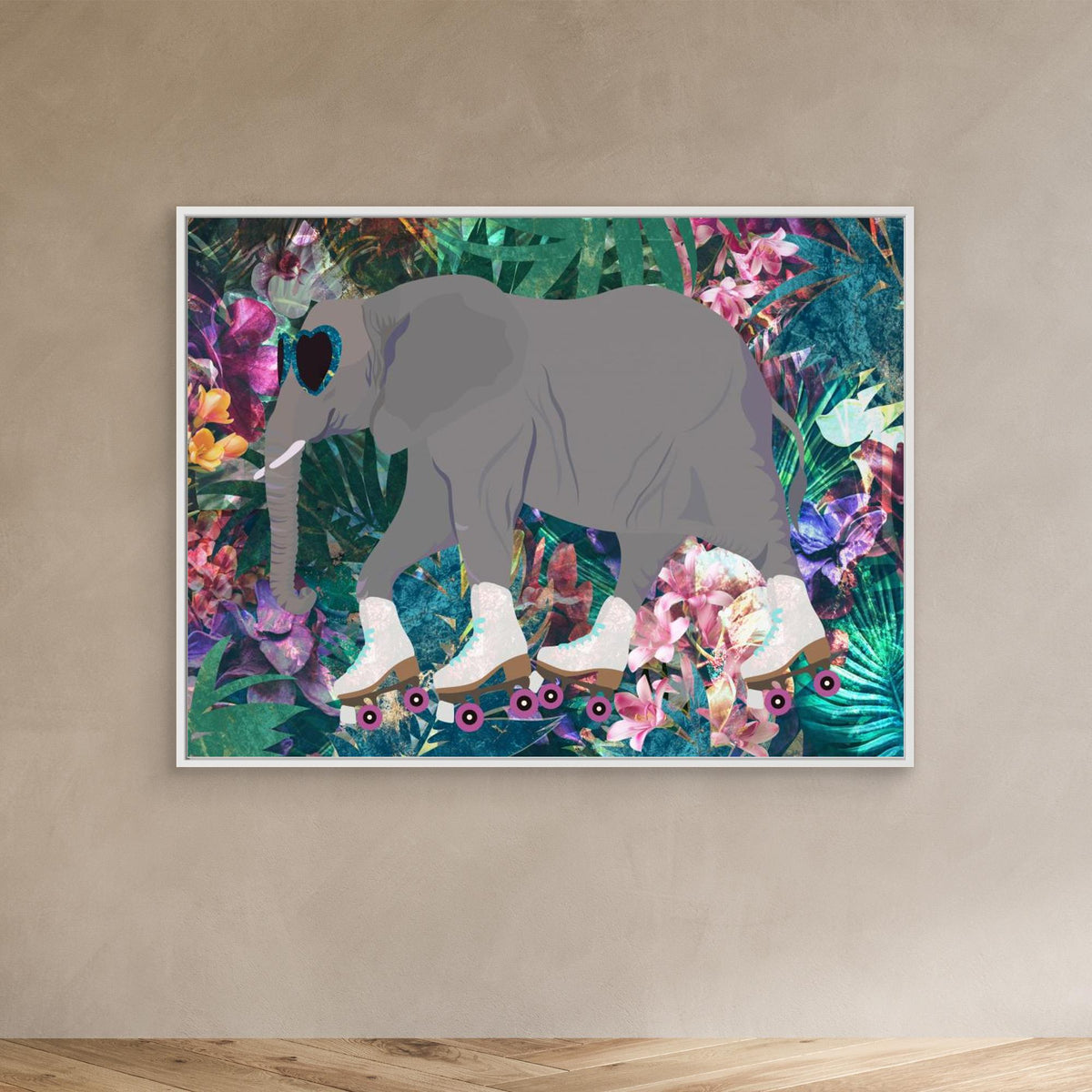 Canvas Print - Elephant Rollerskating in the Jungle by Sarah Manovski
