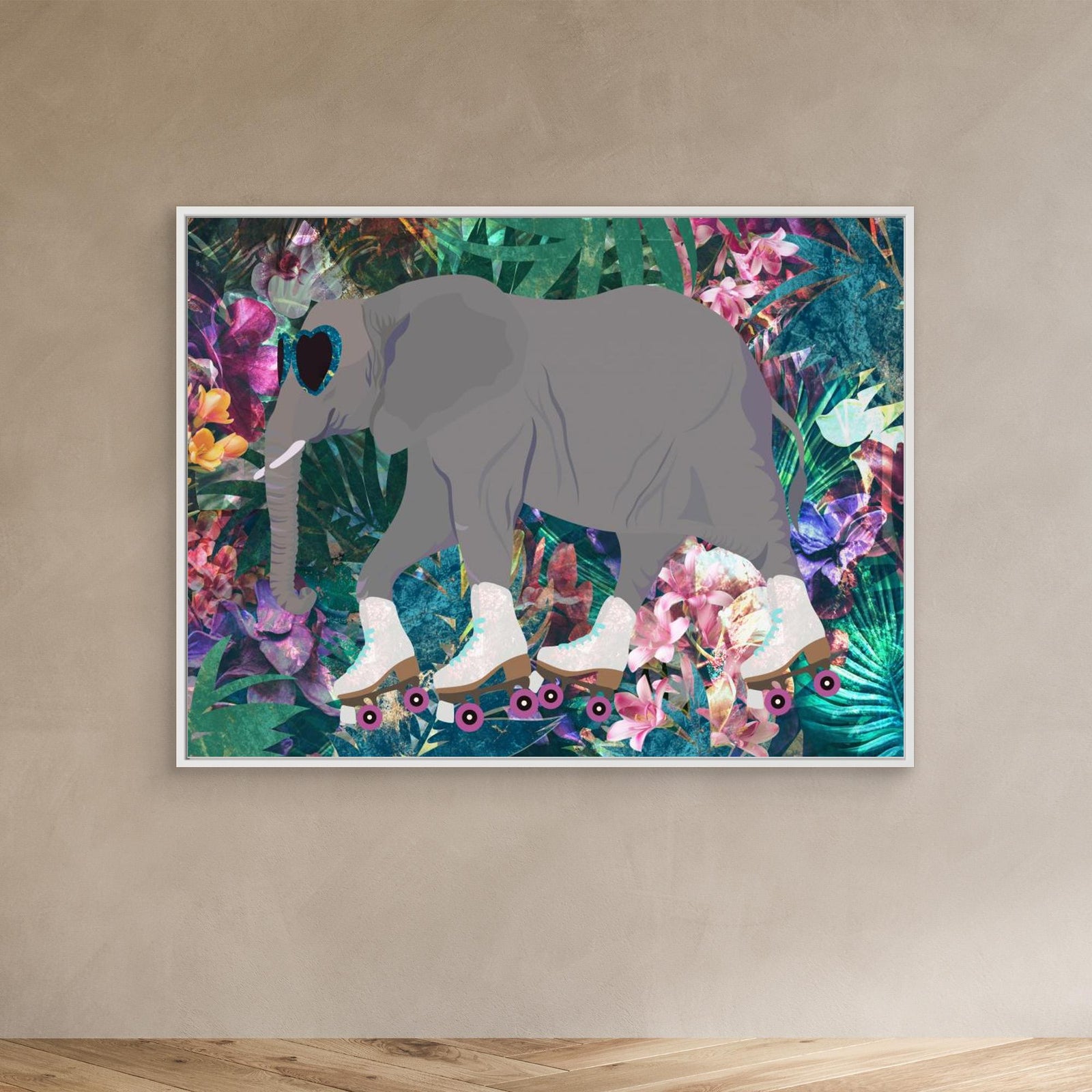 Canvas Print - Elephant Rollerskating in the Jungle by Sarah Manovski