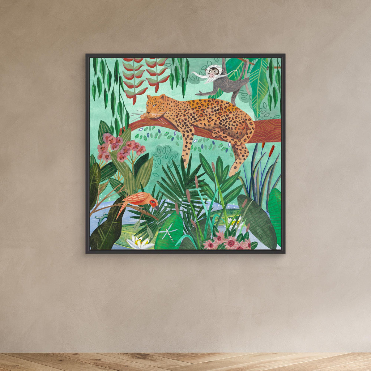 Canvas Print - Leopard in the Jungle by Caroline Bonne Müller
