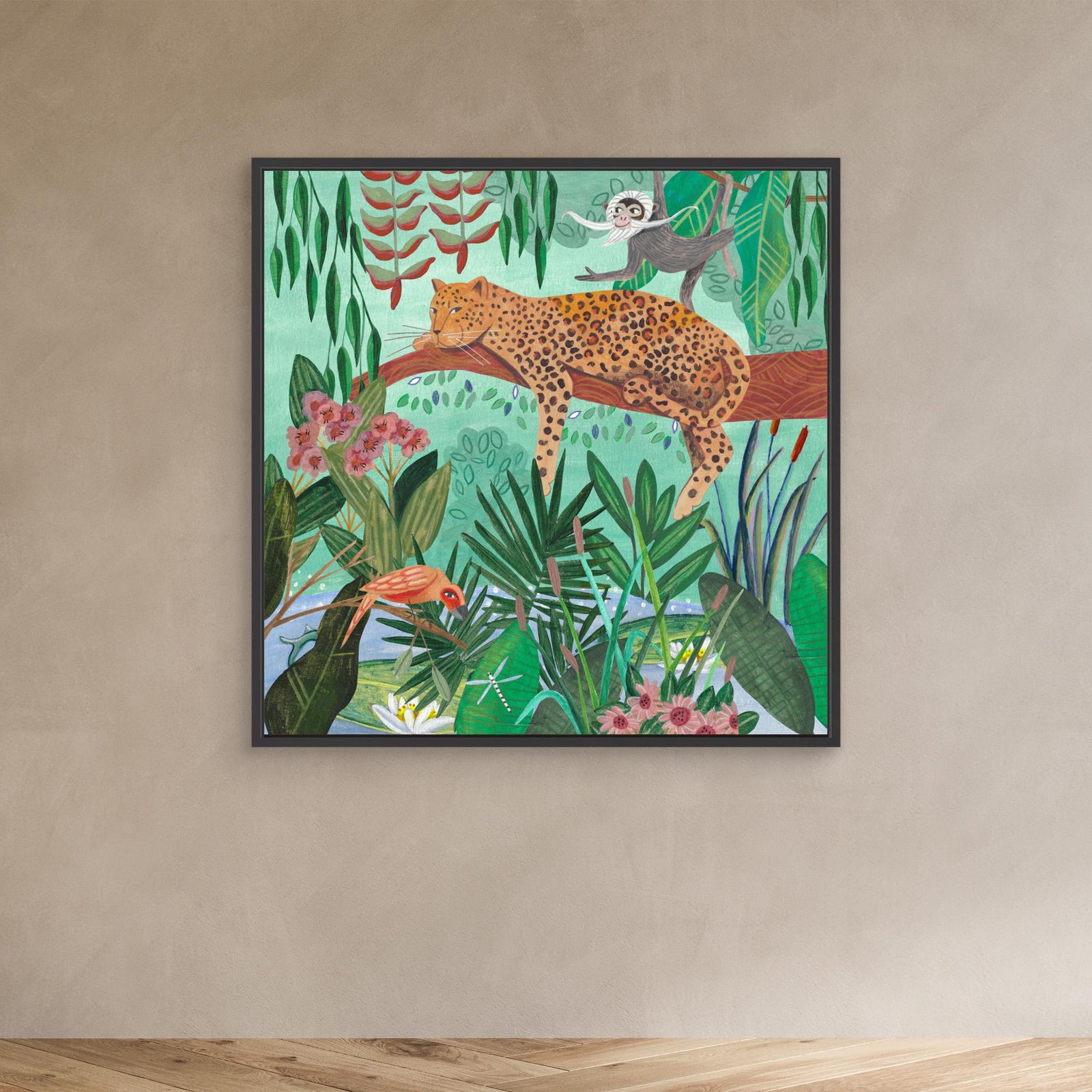 Canvas Print - Leopard in the Jungle by Caroline Bonne Müller