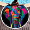 Elephant Rainbow Round Beach Towel