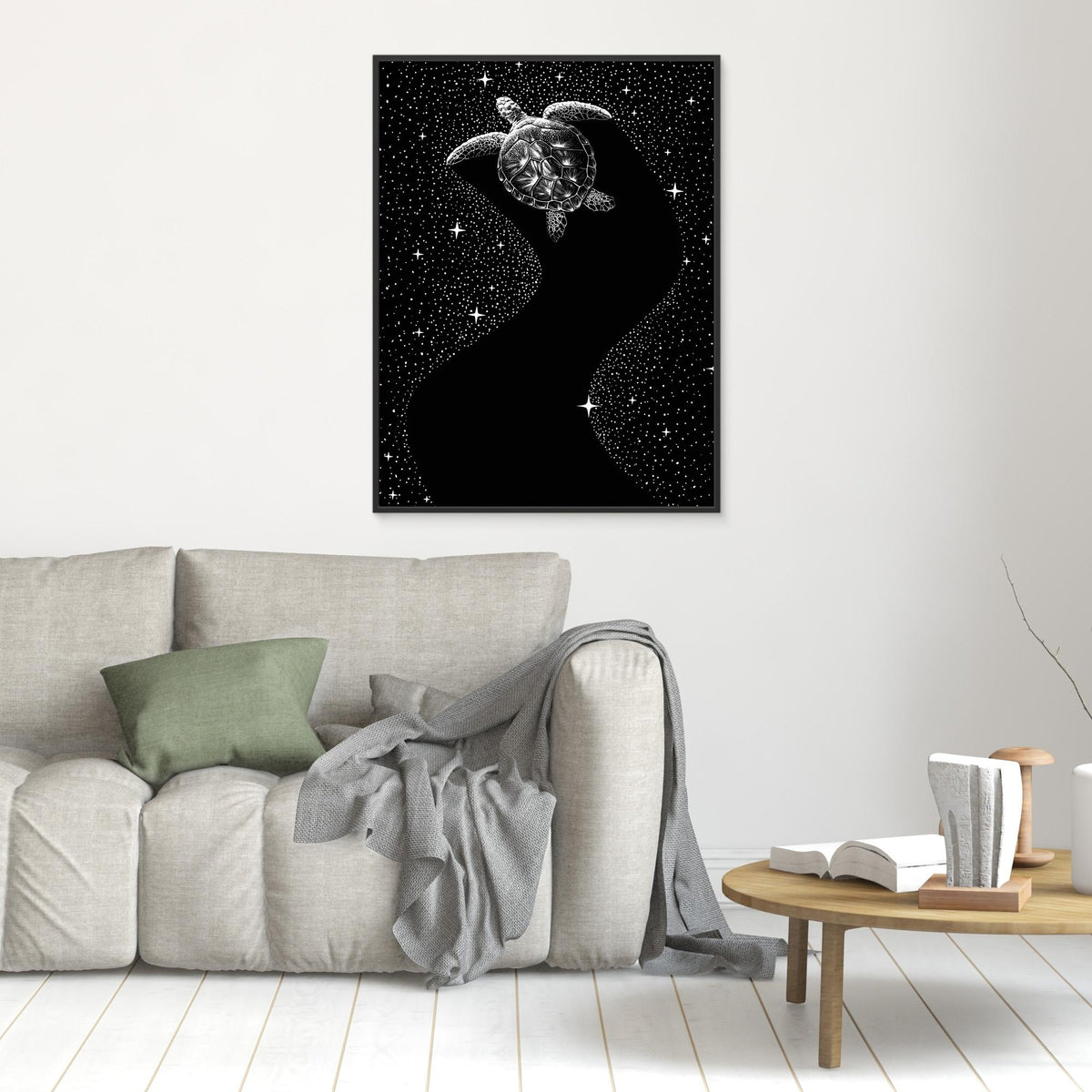 Canvas Print - Starry Turtle (Black Version) by Alirıza çakir