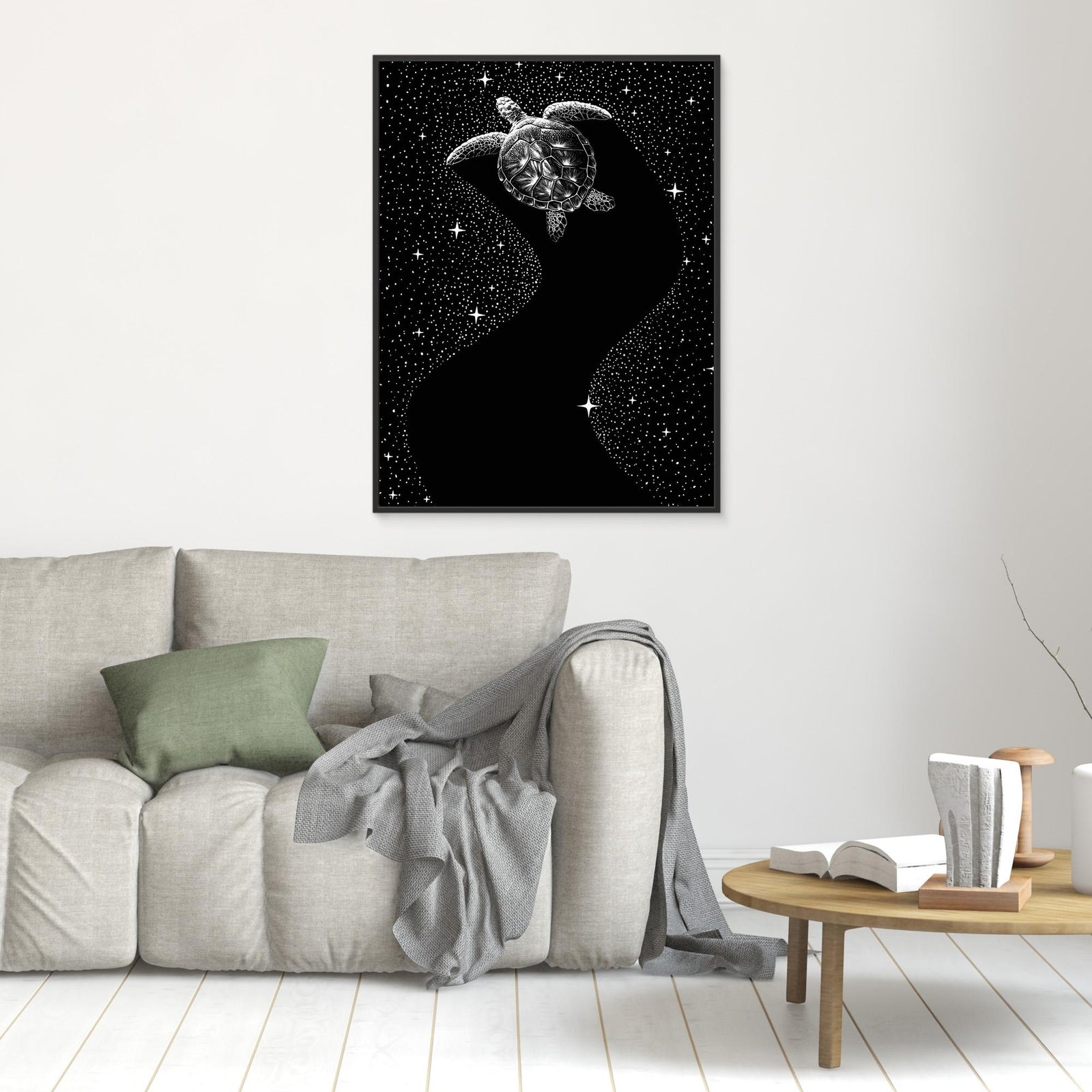 Canvas Print - Starry Turtle (Black Version) by Alirıza çakir