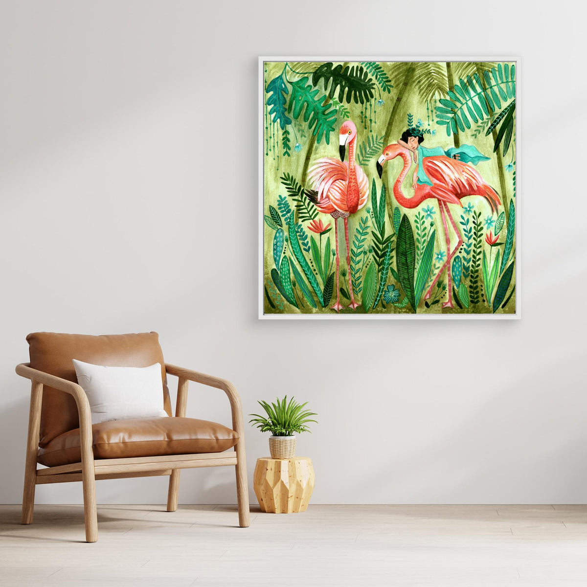 Canvas Print - Flamingo Jungle by Caroline Bonne Müller