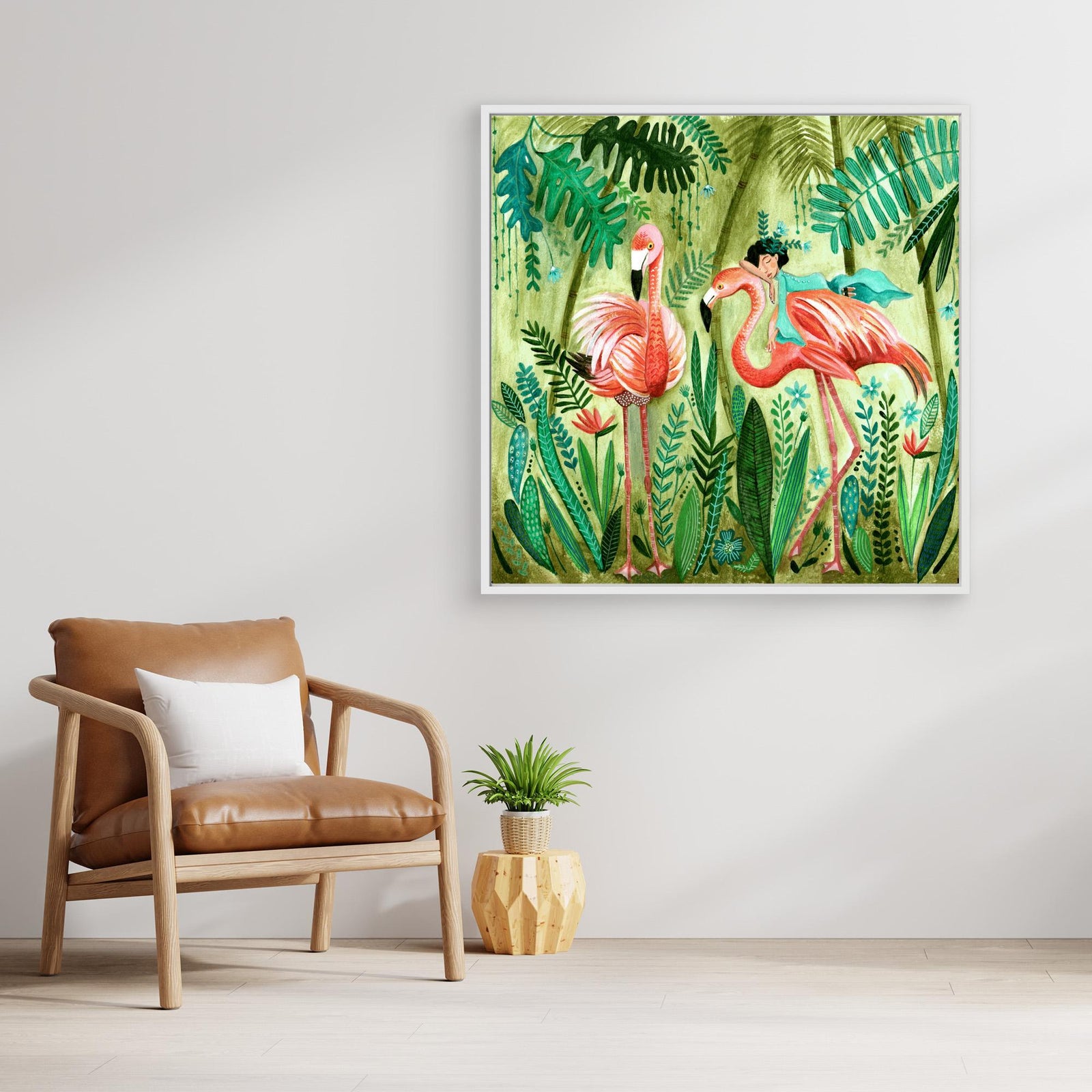 Canvas Print - Flamingo Jungle by Caroline Bonne Müller