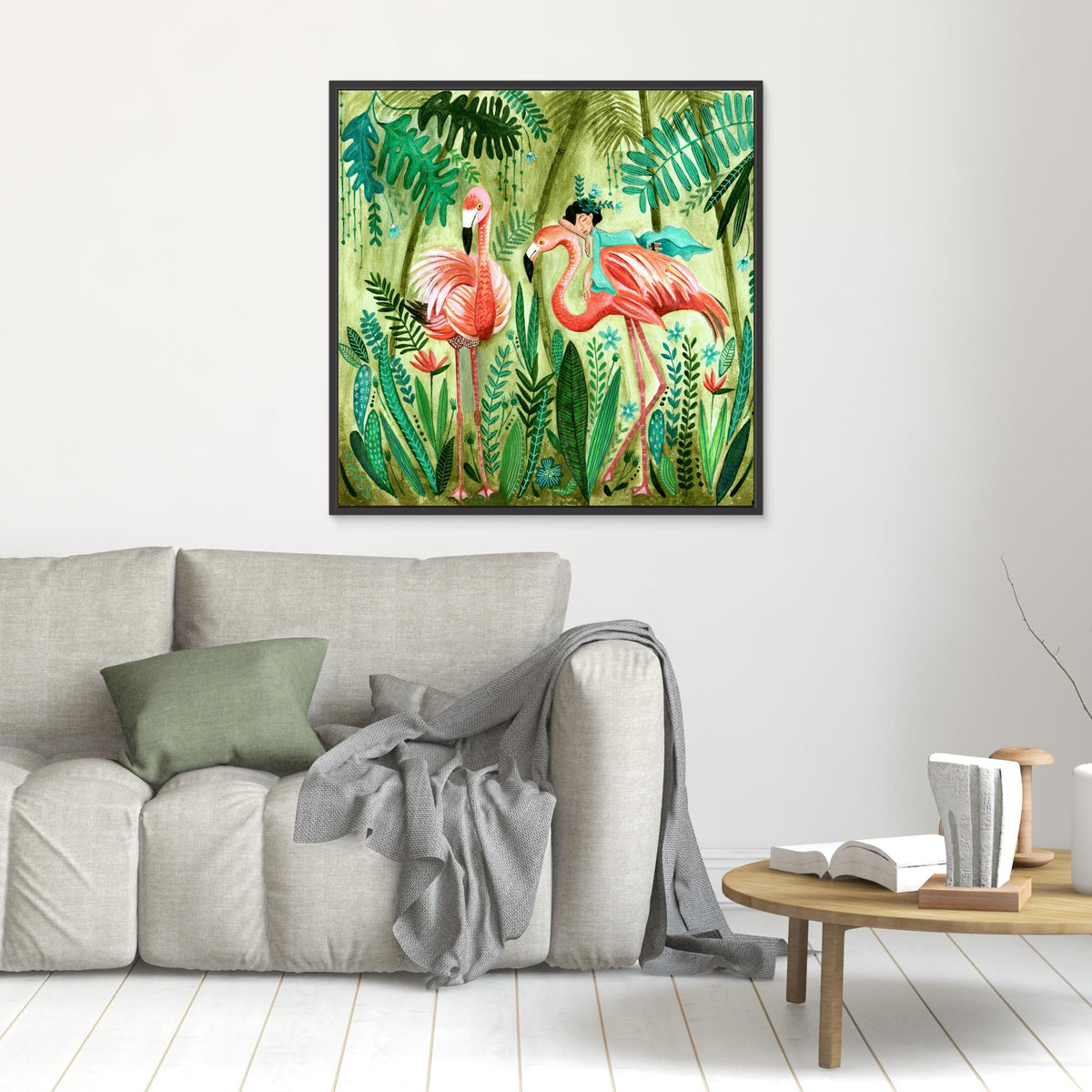 Canvas Print - Flamingo Jungle by Caroline Bonne Müller