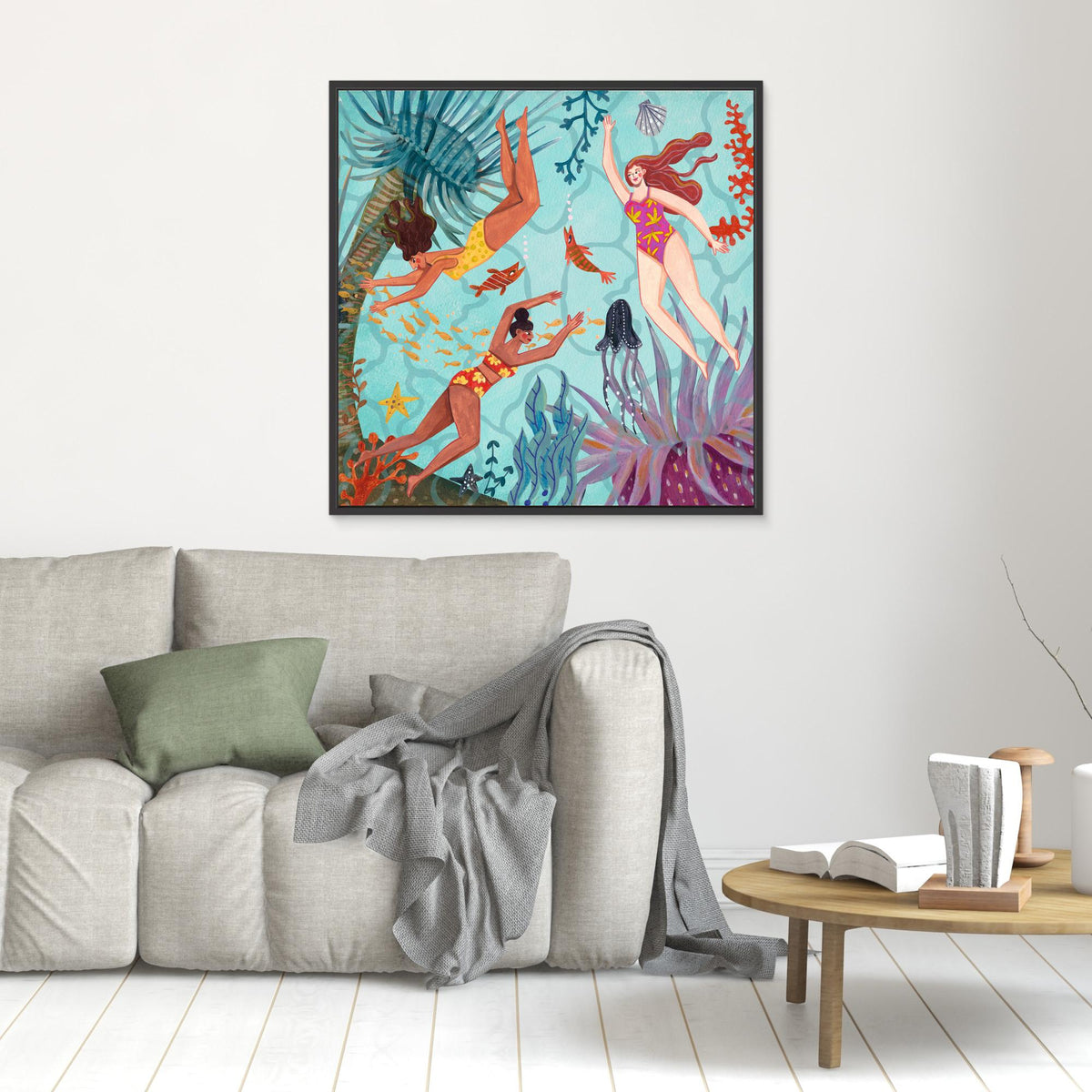 Canvas Print - Swimming in the Ocean by Caroline Bonne Müller