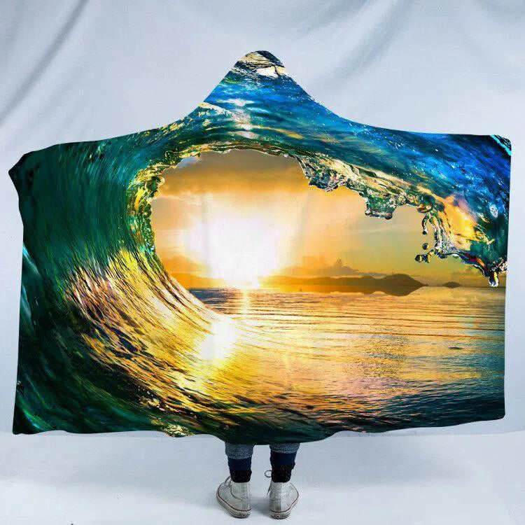 Eye of the Ocean Cozy Hooded Blanket