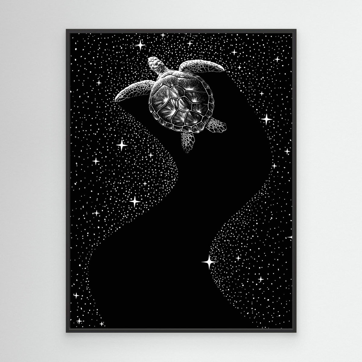 Canvas Print - Starry Turtle (Black Version) by Alirıza çakir