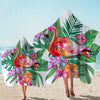 Tropical Flamingo Hooded Beach Towel for Kids