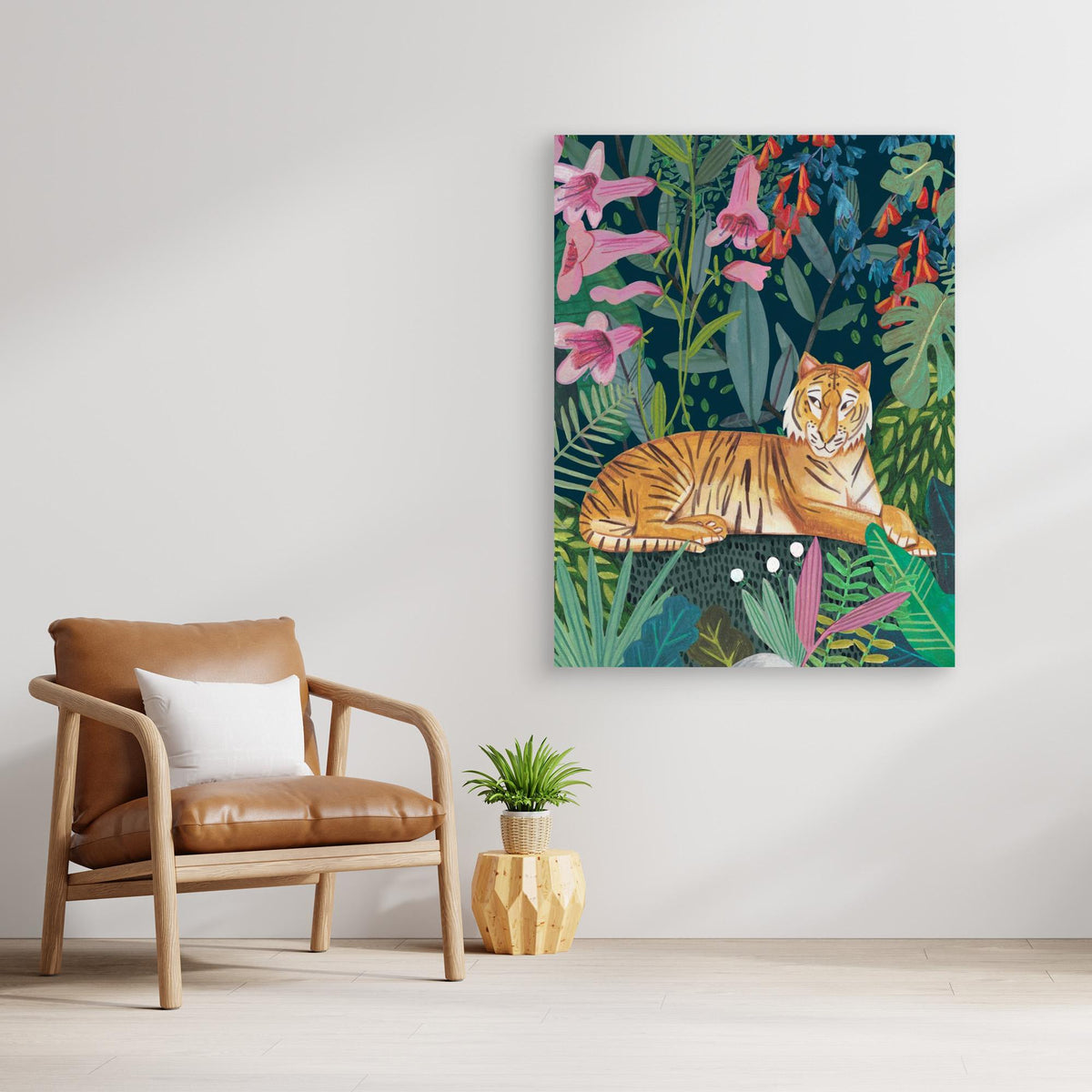 Canvas Print - Tiger in the Jungle by Caroline Bonne Müller