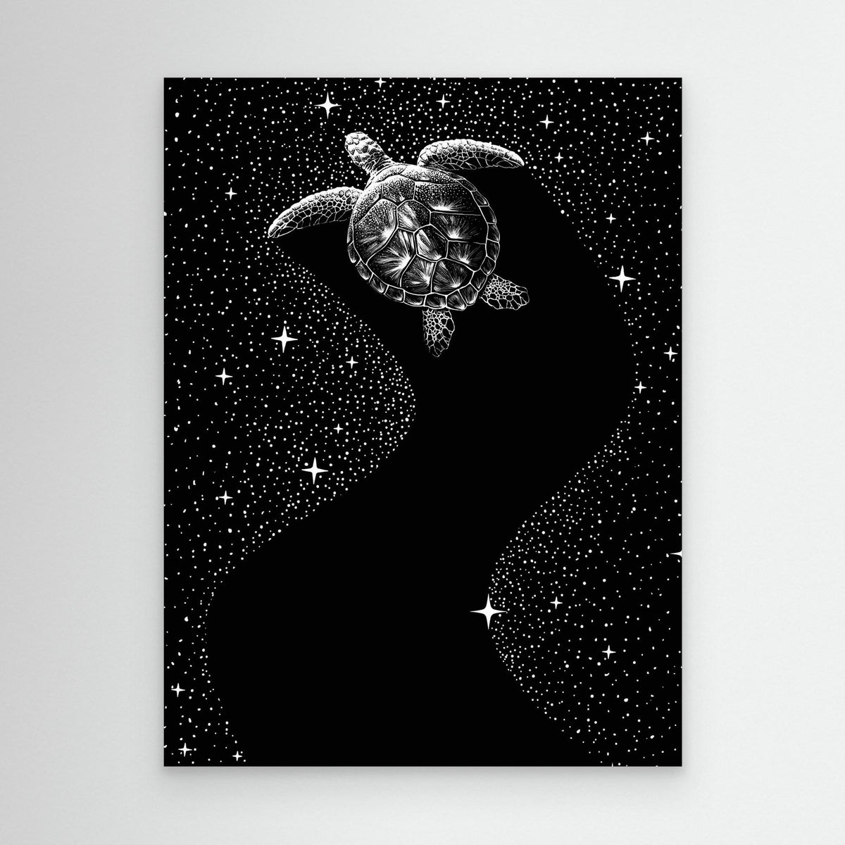 Canvas Print - Starry Turtle (Black Version) by Alirıza çakir