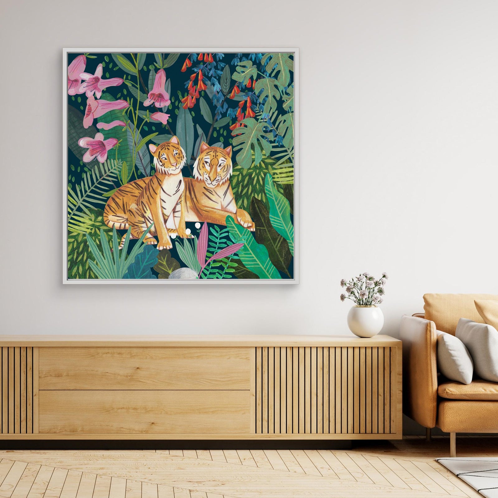 Canvas Print - Tigers in the Jungle by Caroline Bonne Müller