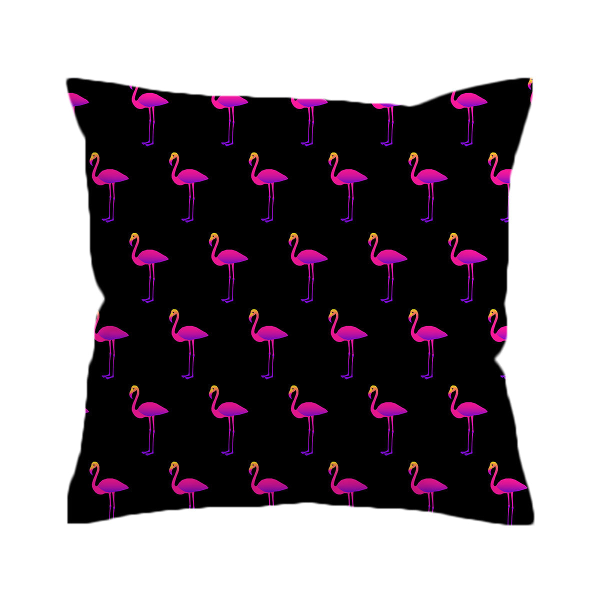 Flamingos in Black Pillow Cover