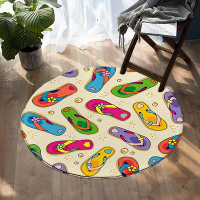 Flip Flop State of Mind Round Area Rug