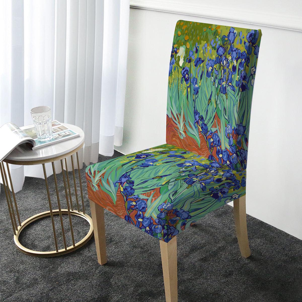 Van Gogh Irises Chair Cover