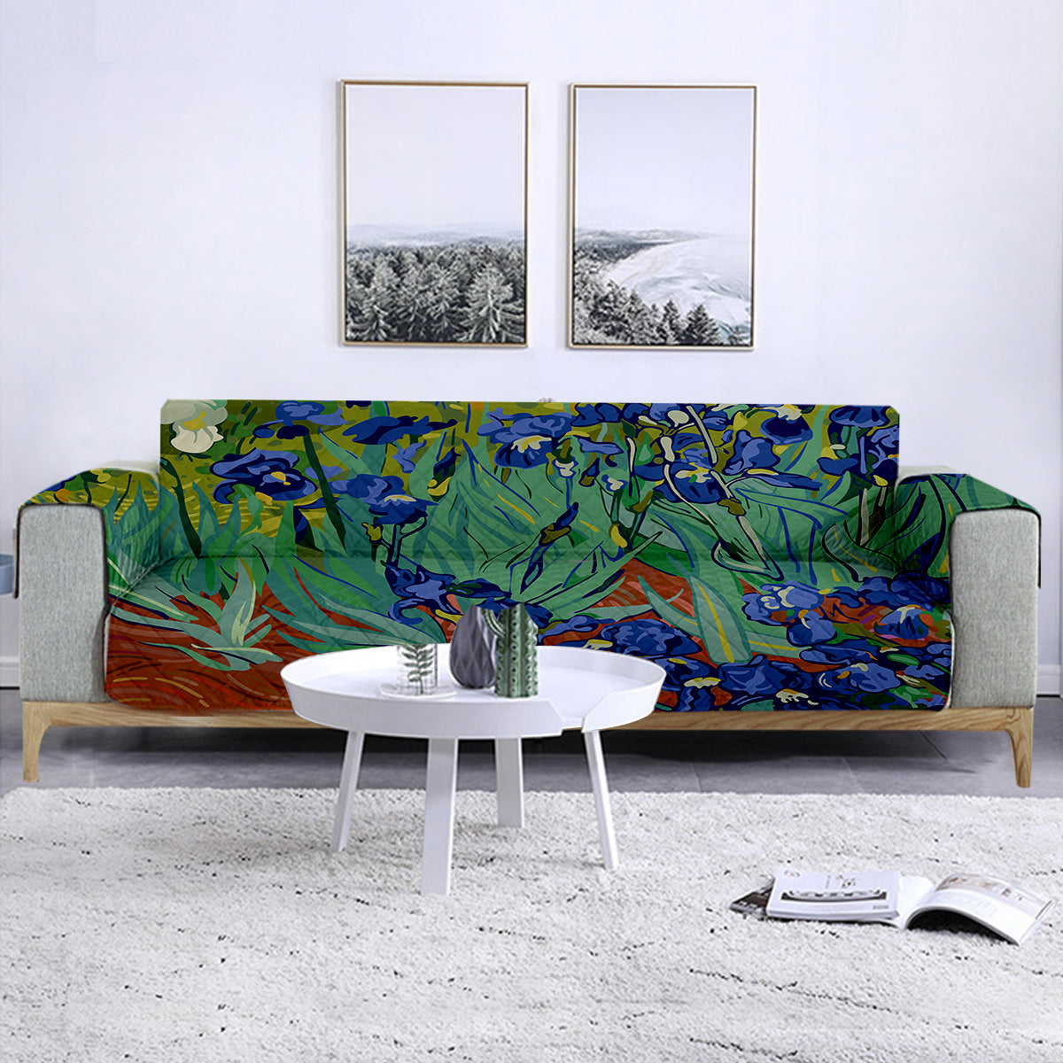 Van Gogh Irises Sofa Cover