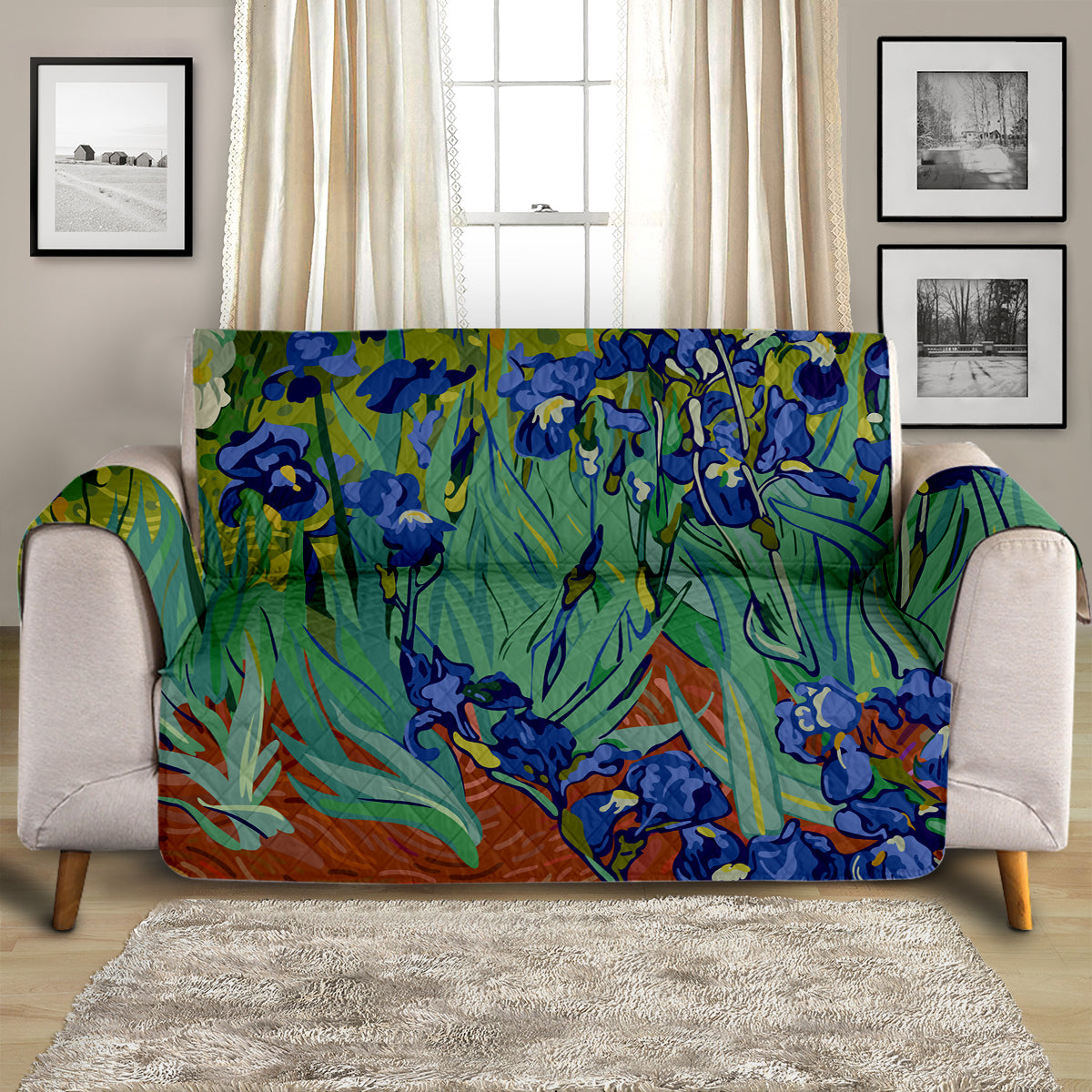 Van Gogh Irises Sofa Cover