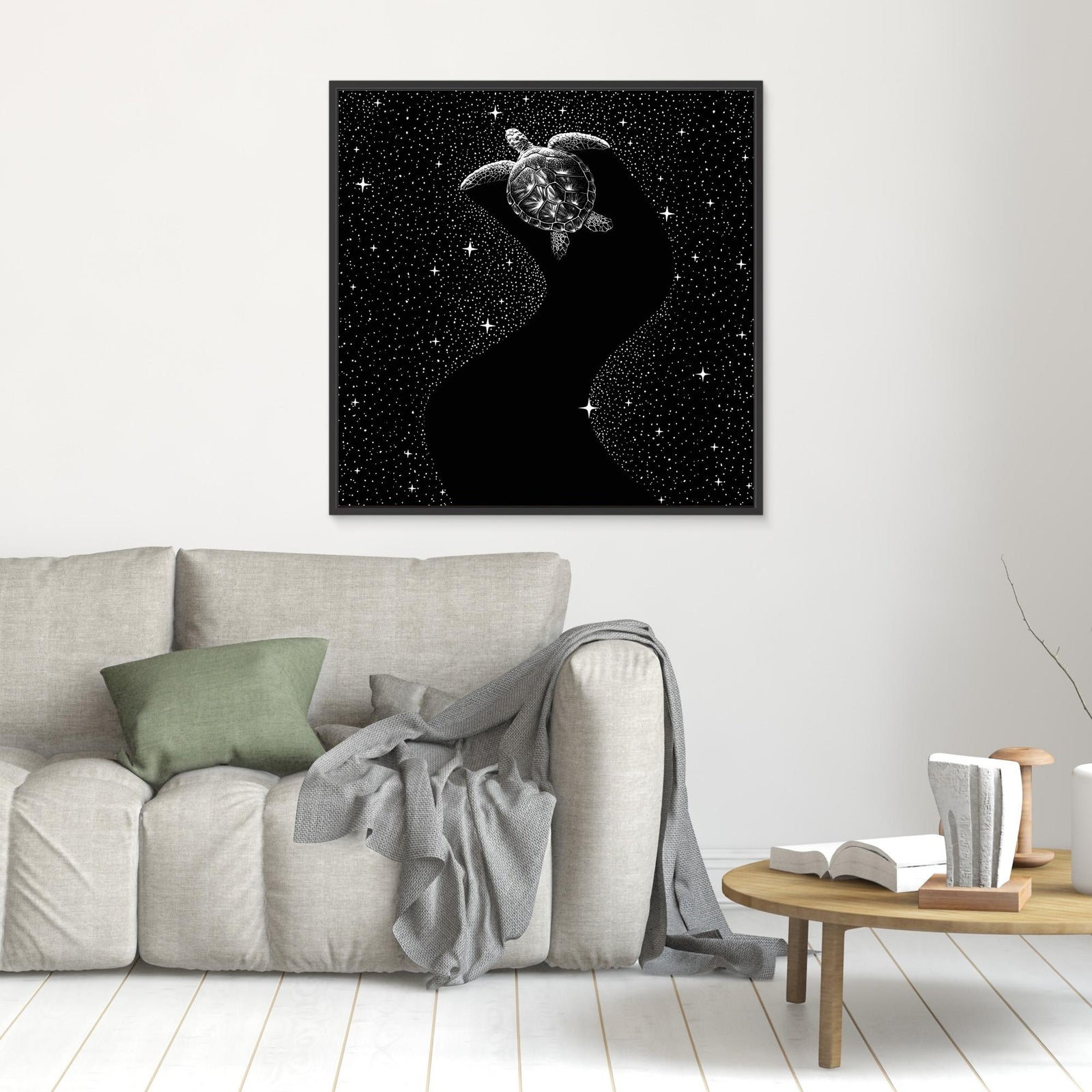 Canvas Print - Starry Turtle (Black Version) by Alirıza çakir