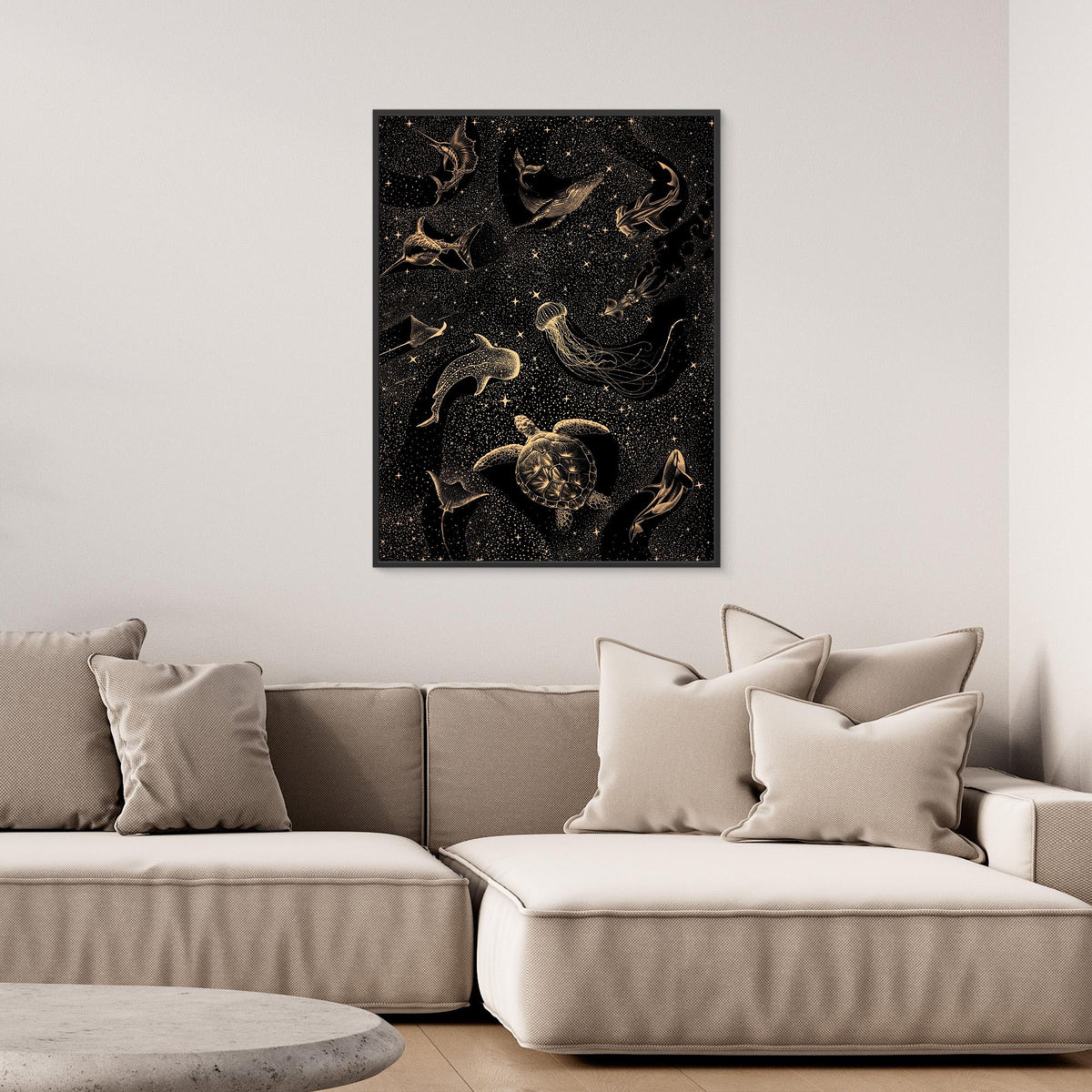 Canvas Print - Cosmic Ocean Dark Gold by Alirıza çakir