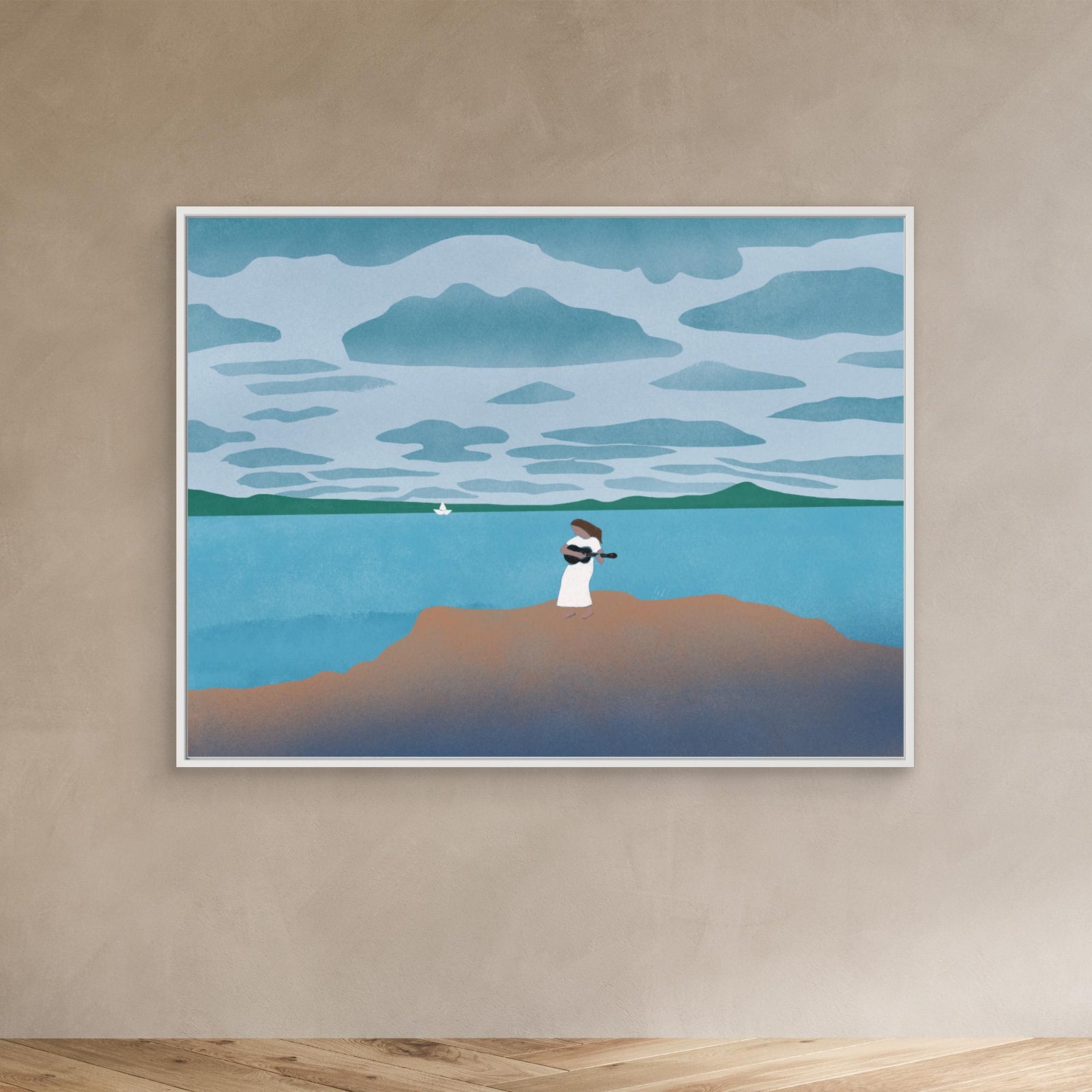 Canvas Print - Sailing with my Guitar by Little Dean