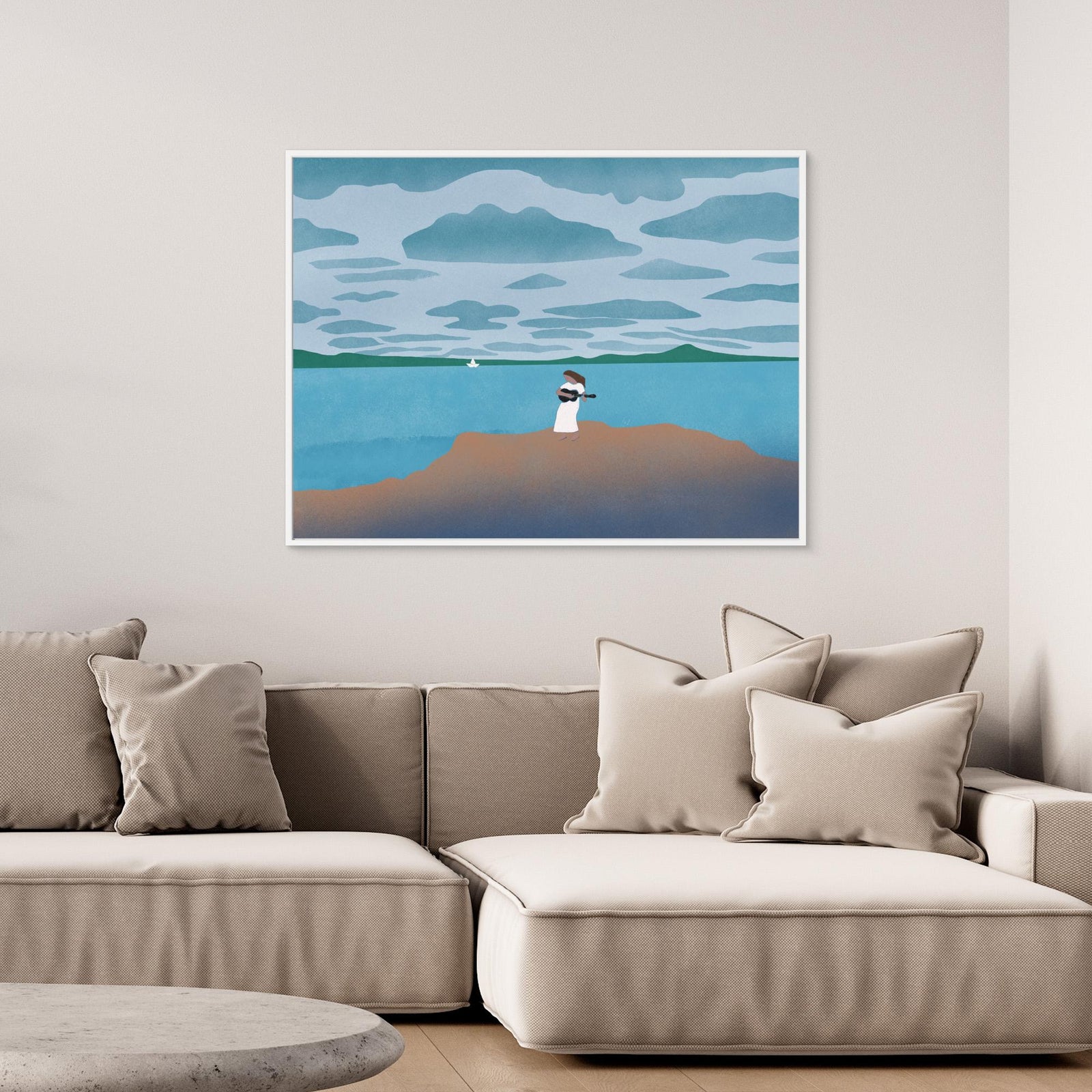 Canvas Print - Sailing with my Guitar by Little Dean