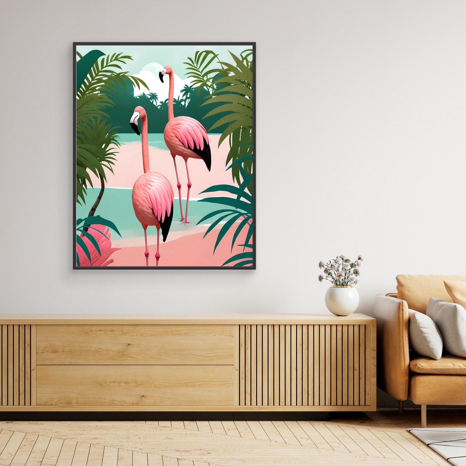 Canvas Print - Tropical Flamingo Paradise by Kintsugi99