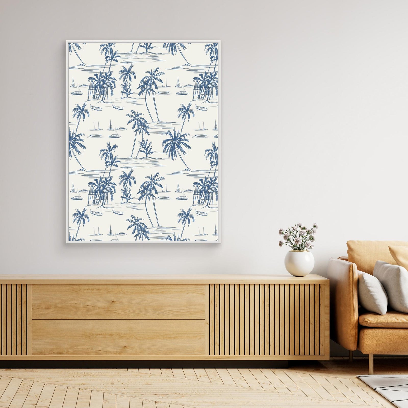 Canvas Print - Blue Beach Pattern by Anis Illustration