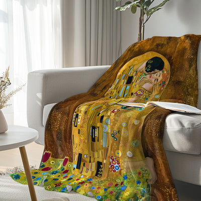 Gustav Klimt The Kiss Flannel Fleece Blanket