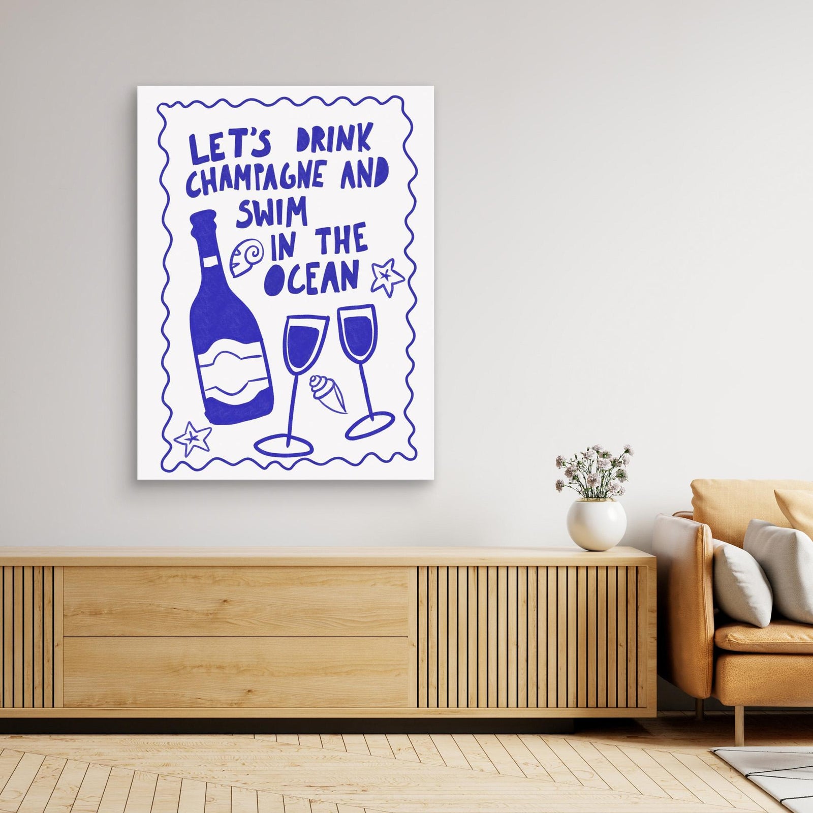 Canvas Print - Champagne by the Ocean by Athene Fritsch