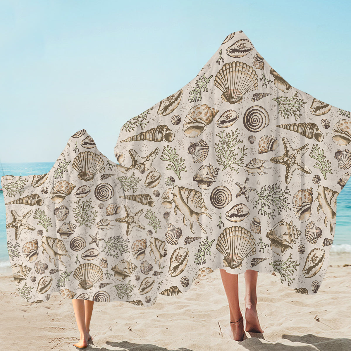 Brown Seashellsi Hooded Towel