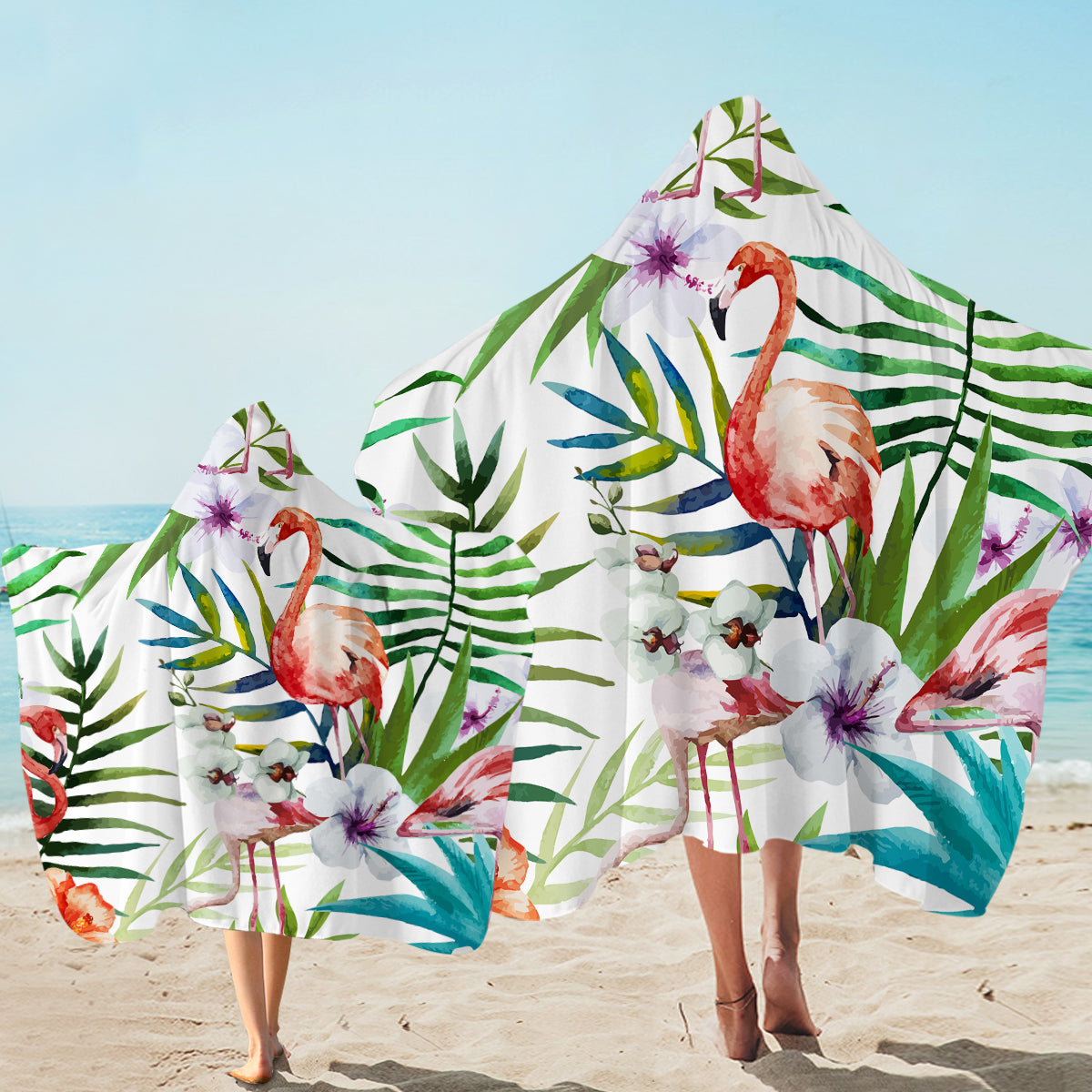 Flamingo Tropics Hooded Towel
