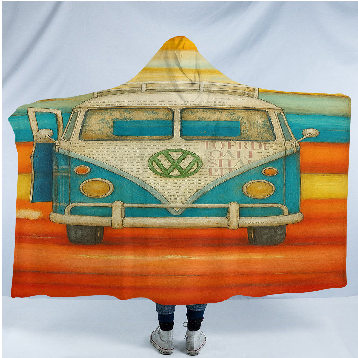 Vee Dub Sunset Hooded Blanket